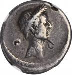 JULIUS CAESAR. AR Denarius (3.92 gms), Rome Mint, ca. 42 B.C. NGC Ch VF, Strike: 4/5 Surface: 2/5. E