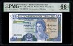 Gibraltar, £10, 1986 (P-22b) S/no. A920906, PMG 66EPQ1986年直布罗陀10镑