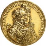 FRANCE / CAPÉTIENS Henri IV (1589-1610). Médaille d’Or, Henri IV, Marie de Médicis et le dauphin, pa