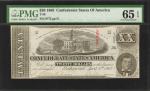 T-58. Confederate Currency. 1863 $20. PMG Gem Uncirculated 65 EPQ.
