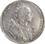 RUSSIA. Ruble, 1729. Kadashevsky (Moscow) Mint. Peter II. NGC AU-53.