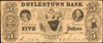 Doylestown, Pennsylvania. Doylestown Bank of Bucks County. Jan. 4, 1860. $5. Fine.
