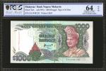 1995年马来西亚货币发行局1,000令吉。 PCGS GSG Choice Uncirculated 64 OPQ.