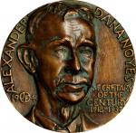 1940 Uniface Plaque of Alexander Dana Noyes. Cast Bronze. 106 mm. By John Flanagan. Mint State.