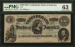 T-49. Confederate Currency. 1862 $100. PMG Choice Uncirculated 63.