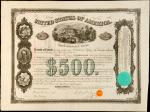 UNITED STATES. United States First Mortgage Bond. 500 Dollars, 1866. Choice Very Fine. Signed by Gen