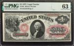 Fr. 26. 1875 $1 Legal Tender Note. PMG Choice Uncirculated 63.