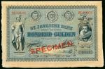 1921年荷属东印度爪哇银行壹佰盾样票 近未流通