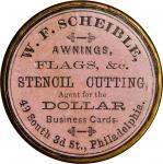 Pennsylvania, Philadelphia. 1867 W.F. Scheible. Bowers PA-4320. Silvered brass. 38 mm. Choice About 