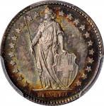 SWITZERLAND. 1/2 Franc, 1901-B. Bern Mint. PCGS MS-66 Gold Shield.