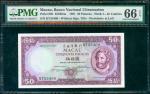 1891年澳门大西洋海外汇理银行50 元，编号KY33400，左下签名有Presidente 字样，PMG 66EPQ