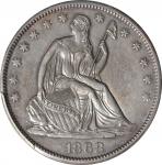 1868-S Liberty Seated Half Dollar. WB-6. Rarity-3. Unc Details--Cleaned (PCGS).