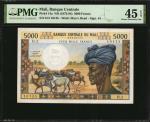FRENCH SOMALILAND. Banque Centrale Du Mali. 5000 Francs, ND (1972-84). P-14a. PMG Choice Extremely F