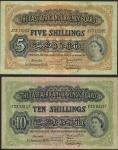 East African Currency Board, 5 shillings, Nairobi, 1 January 1955, prefix J73, orange brown, Elizabe