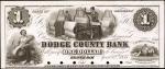 Beaver Dam, Wisconsin. Dodge County Bank. April 12, 1855. $1. Uncirculated. Proof.