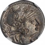 ROMAN REPUBLIC. L. Minucius. AR Denarius (4.00 gms), Rome Mint, 133 B.C. NGC Ch MS, Strike: 4/5 Surf