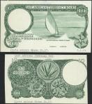 East African Currency Board, a uniface obverse and reverse plate colour die proof for 10 shillings, 