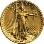 MCMVII (1907) Saint-Gaudens Double Eagle. High Relief. Wire Rim. AU Details--Cleaned (PCGS).
