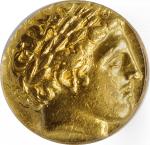 公元前359-323年马其顿王国金币 ANACS VF 35  MACEDON Kingdom of Macedon