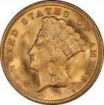 1856 Three-Dollar Gold Piece. Mint State-66 (PCGS).