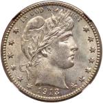 1913-D Barber Quarter Dollar. NGC MS67