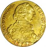 COLOMBIA. 1778-JJ 8 Escudos. Santa Fe de Nuevo Reino (Bogotá) mint. Carlos III (1759-1788). Restrepo