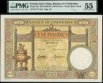 x Banque de lIndo-Chine, French Indo-China, 100 piastres, ND (1936-), serial number H.177-524, green
