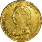 COLOMBIA. 1848-RS 16 Pesos. Bogotá mint. Restrepo M211.23. AU-53 (PCGS).