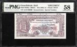 GREAT BRITAIN. British Armed Forces. 1 Pound, ND (1948). P-M22as. Specimen. PMG Choice About Uncircu
