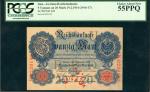 IRAN. Reichsbank. 5 Tomans on 20 Mark, 19.2.1914 (1916-17). P-M3. PCGS Choice About New 55 PPQ.
