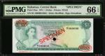 BAHAMAS. Central Bank of the Bahamas. 1 to 100 Dollars, 1974. P-35as & 37as to 41as. Specimens. PMG 