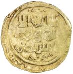 GREAT MONGOLS: Anonymous, ca. 1220s-1240s, AV dinar (3.12g), Samarqand, ND, A-B1967, interesting str