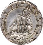 1802年荷兰东印度群岛1/4盾。 NETHERLANDS EAST INDIES. Batavian Republic. Gulden, 1802. Enkhuizen Mint. NGC AU-5