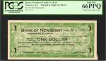 Newberry, Florida. Bank of Newberry. 1933. $1. Remainder. PCGS Gem New 66 PPQ. Cutting Error.