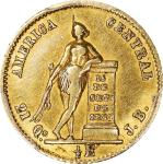 COSTA RICA. 1/2 Escudo, 1864-JB. San Jose Mint. PCGS Genuine--Cleaned, AU Details.