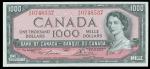 1954年加拿大壹仟圆，编号A/K 0748537, PMG64EPQ