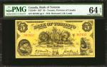 CANADA. Bank of Toronto. 5 Dollars, 1937. CAD7152404. PMG Choice Uncirculated 64 EPQ.
