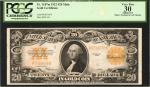 Fr. 1187. 1922 $20 Gold Certificate. PCGS Very Fine 30. Apparent. Minor Staining in Left Margin.