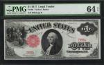 Fr. 36. 1917 $1 Legal Tender Note. PMG Choice Uncirculated 64 EPQ. Low Serial Number.