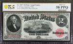Fr. 60. 1917 $2 Legal Tender Note. PCGS Banknote Choice About Uncirculated 58 PPQ.