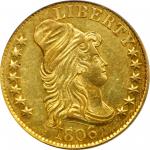 1806 Capped Bust Right Half Eagle. BD-6. Rarity-2. Round-Top 6, Stars 7x6. AU-55 (PCGS).