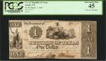 Austin, Texas. Republic of Texas. March 1, 1841. $1. PCGS Currency Extremely Fine 45.