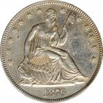 1876 Liberty Seated Half Dollar. WB-101. Type I Reverse. Proof. AU Details--Cleaned (PCGS).