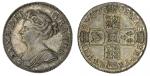 Anne (1702-1714), Post-Union, Shilling, 1708, third draped bust left, rev. crowned shields cruciform