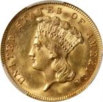 1888 Three-Dollar Gold Piece. MS-63 (PCGS). CAC.