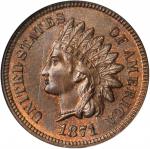 1871 Indian Cent. Bold N. MS-65 RB (NGC).
