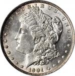 1901 Morgan Silver Dollar. AU-58 (PCGS).