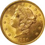 1896 Liberty Head Double Eagle. Breen-7322. Repunched Date. MS-62 (ANACS). OH.