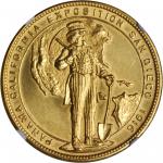 1916 Panama-California Exposition So-Called Dollar. Official Medal. Gilt Bronze. 34 mm. HK-431. Rari