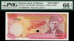 State Bank of Pakistan, specimen 100 rupees, ND (1976-84), zero serial number, red and orange, Moham